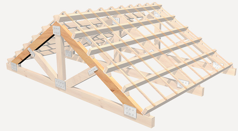 Precio en España de de Sustitución de elemento en cubierta con cercha de madera. Generador de precios de la construcción. CYPE Ingenieros, S.A.