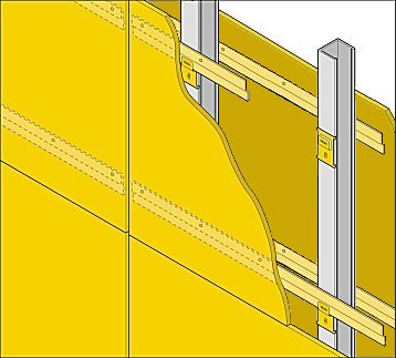 TS2000: fijación oculta sobre estructura de acero galvanizado