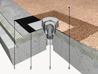 CHOVA. Precio en España de Ud de Encuentro de cubierta plana transitable,  ventilada con sumidero. Impermeabilización con láminas asfálticas.  Generador de precios de la construcción. CYPE Ingenieros, S.A.