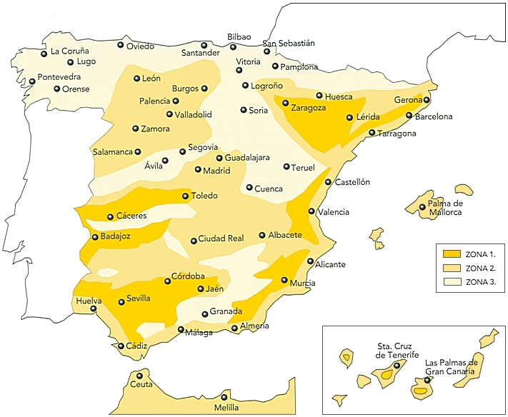 Mapa de zonas climáticas