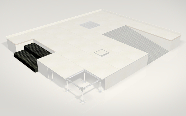 Precio en España de m de Escalón para suelo técnico. Generador de