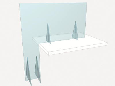 Precio en España de Ud de Mampara separadora de protección, con apoyo