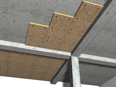Precio en España de m² de Falso techo continuo de paneles de virutas de  madera, sistema Heraklith 